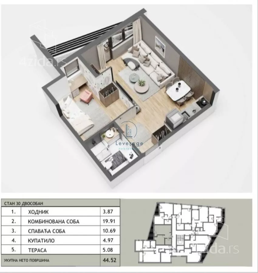 Jednoiposoban stan | 4zida