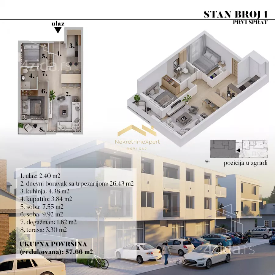 Trosoban stan | 4zida