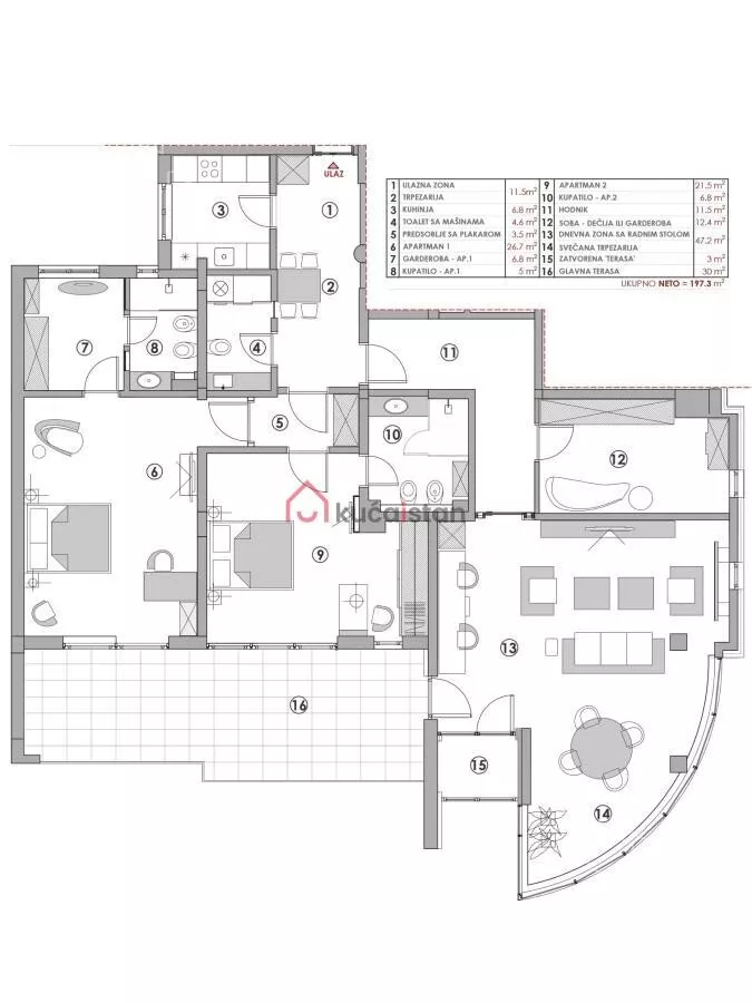 Četvoroiposoban stan | 4zida