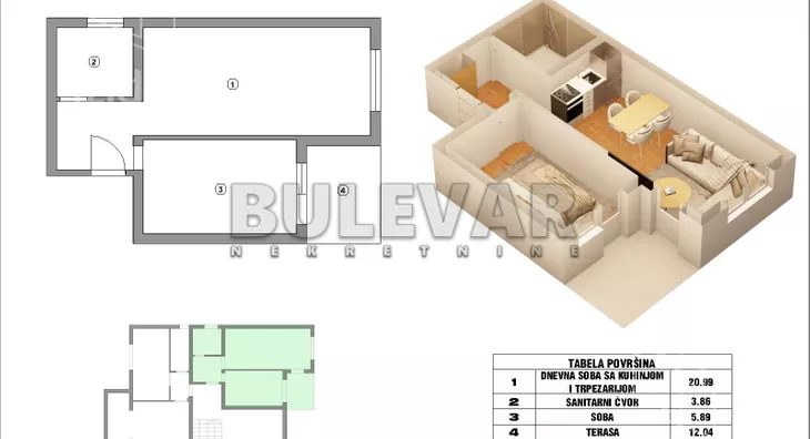 Jednoiposoban stan | 4zida