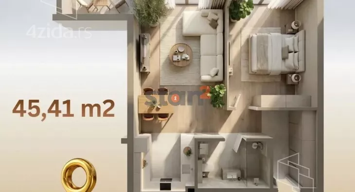 Jednoiposoban stan | 4zida