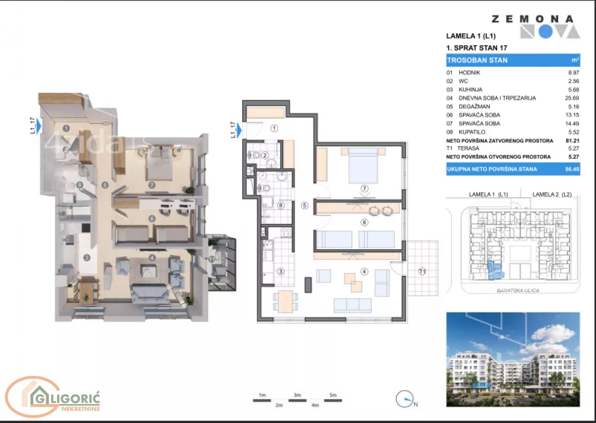 Trosoban stan | 4zida