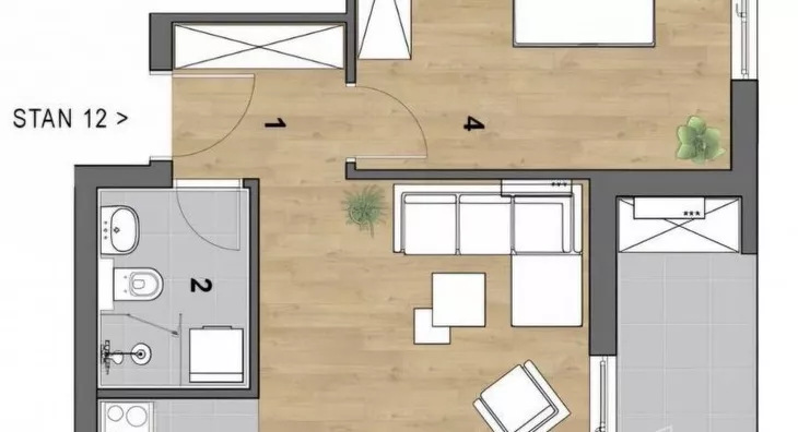 Dvosoban stan | 4zida