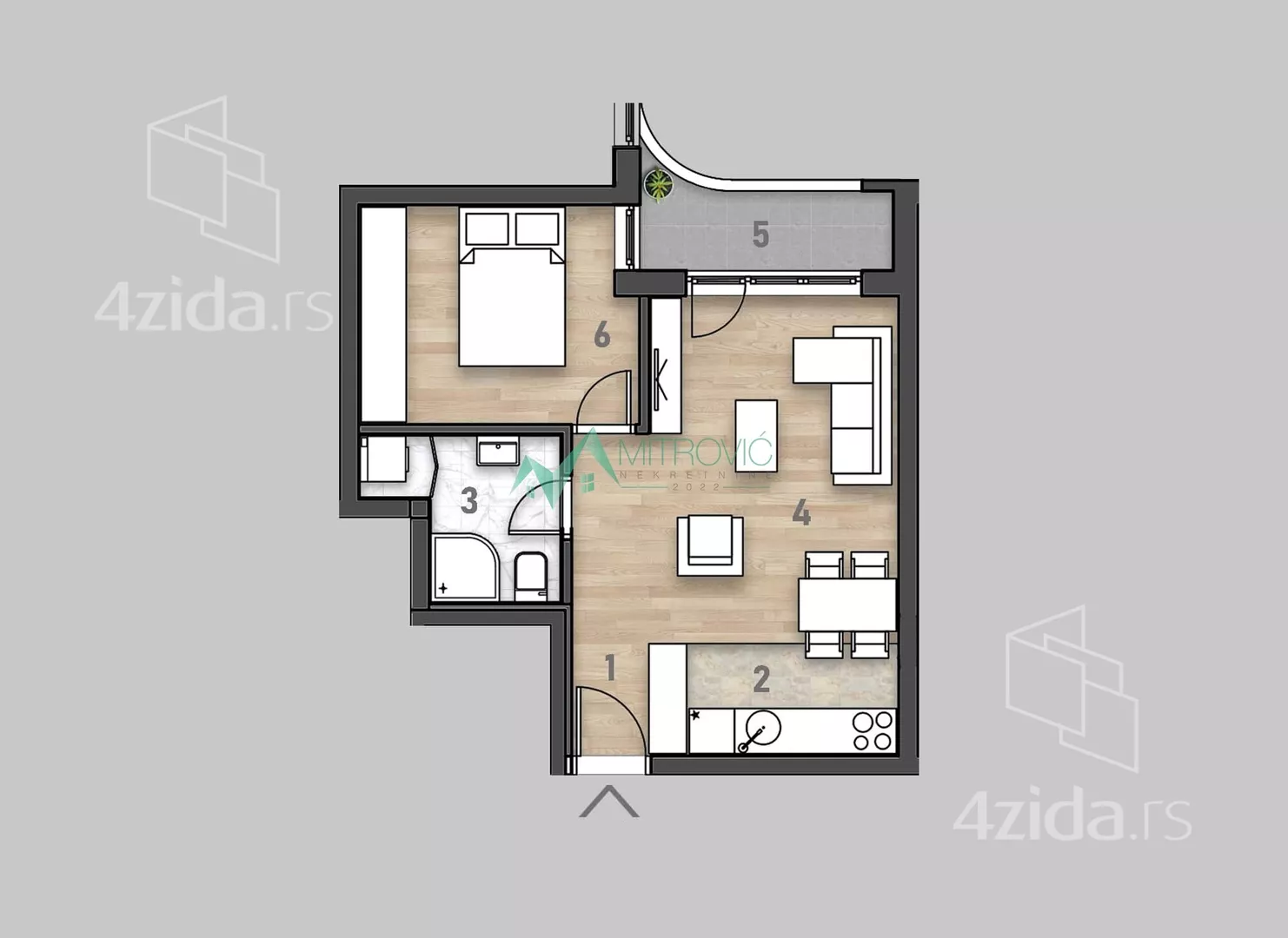 Jednoiposoban stan | 4zida