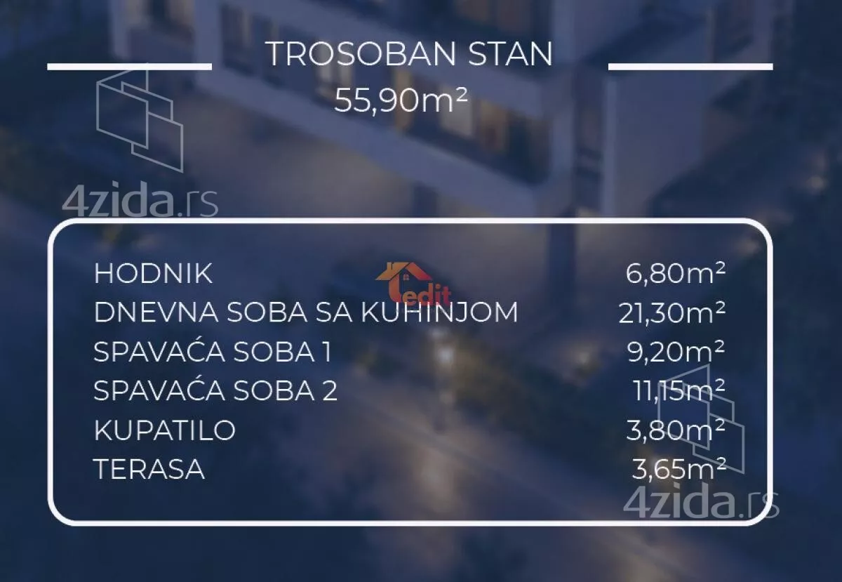 Trosoban stan | 4zida