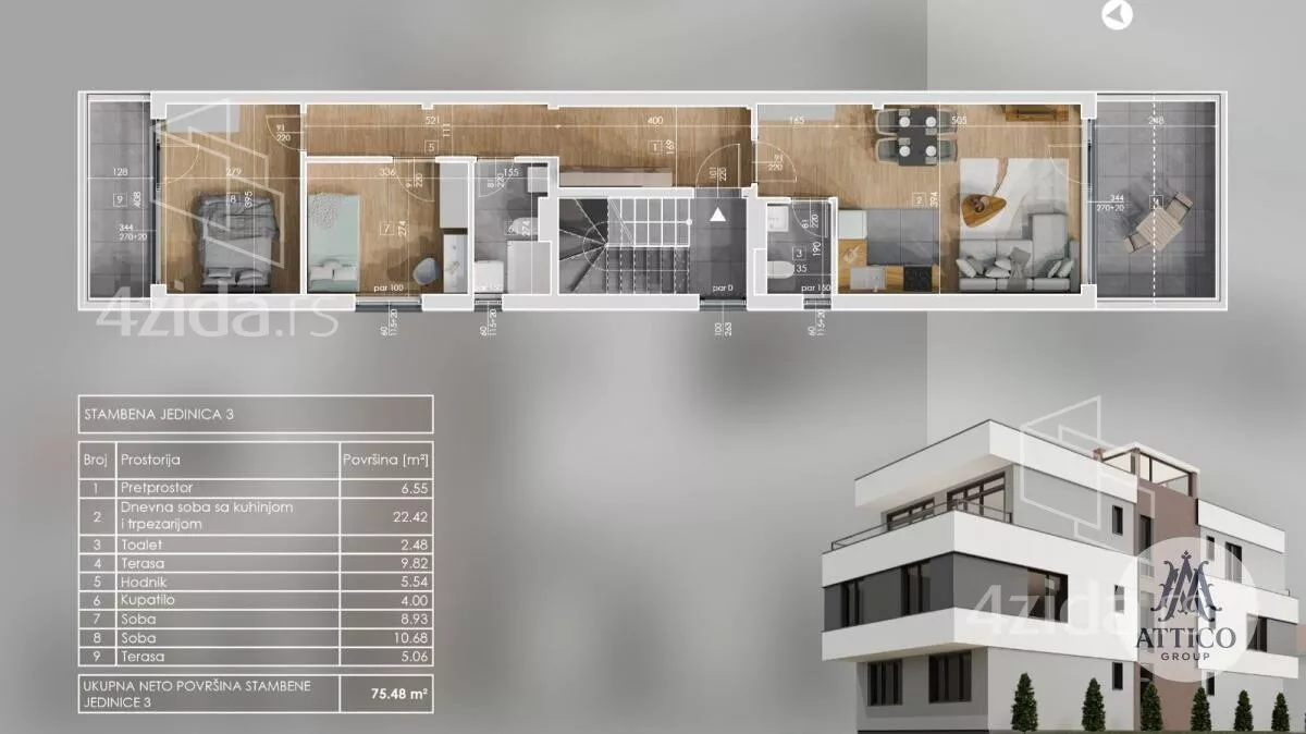 Trosoban stan | 4zida