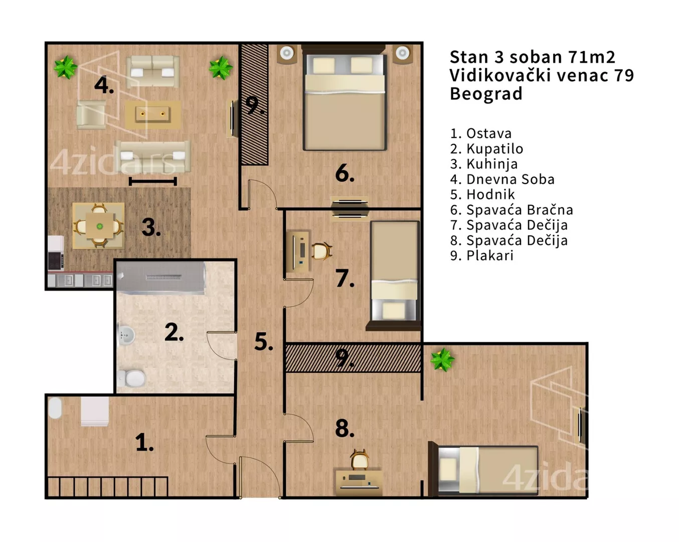 Trosoban stan | 4zida