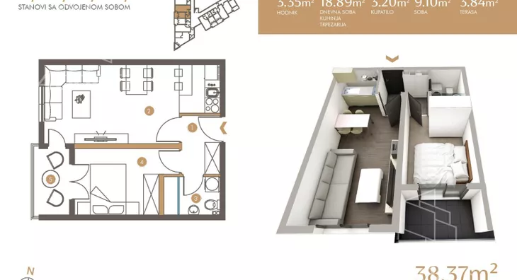 Jednosoban stan | 4zida