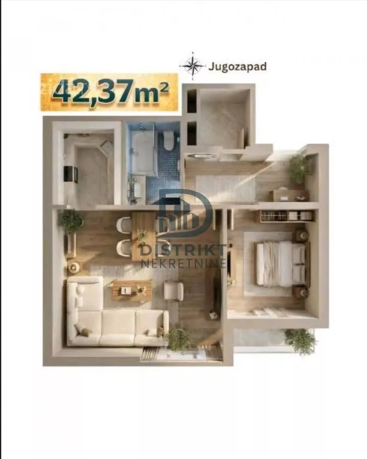 Jednoiposoban stan | 4zida