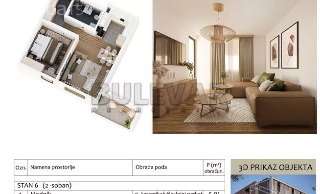 Jednoiposoban stan | 4zida