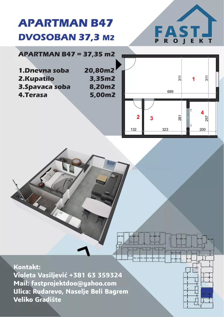 Dvosoban stan | 4zida