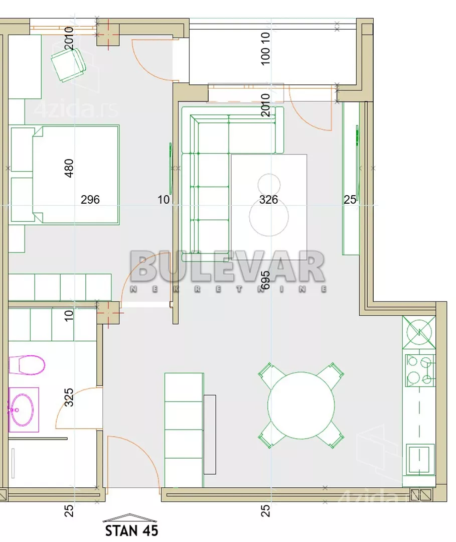 Jednoiposoban stan | 4zida