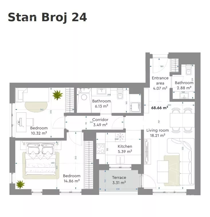 Dvosoban stan | 4zida