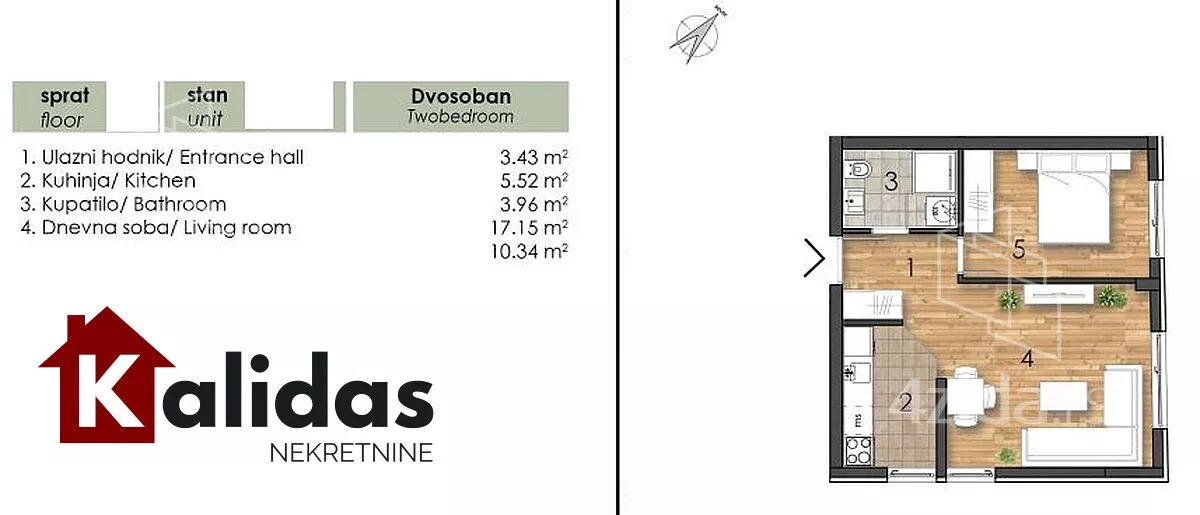 Dvosoban stan | 4zida