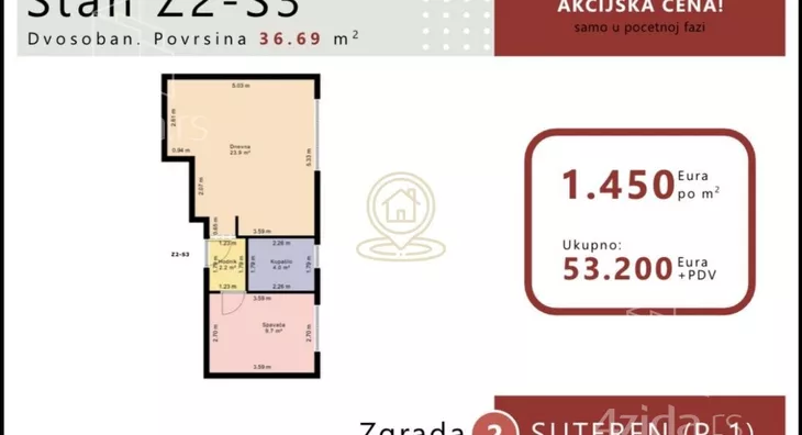 Jednosoban stan | 4zida