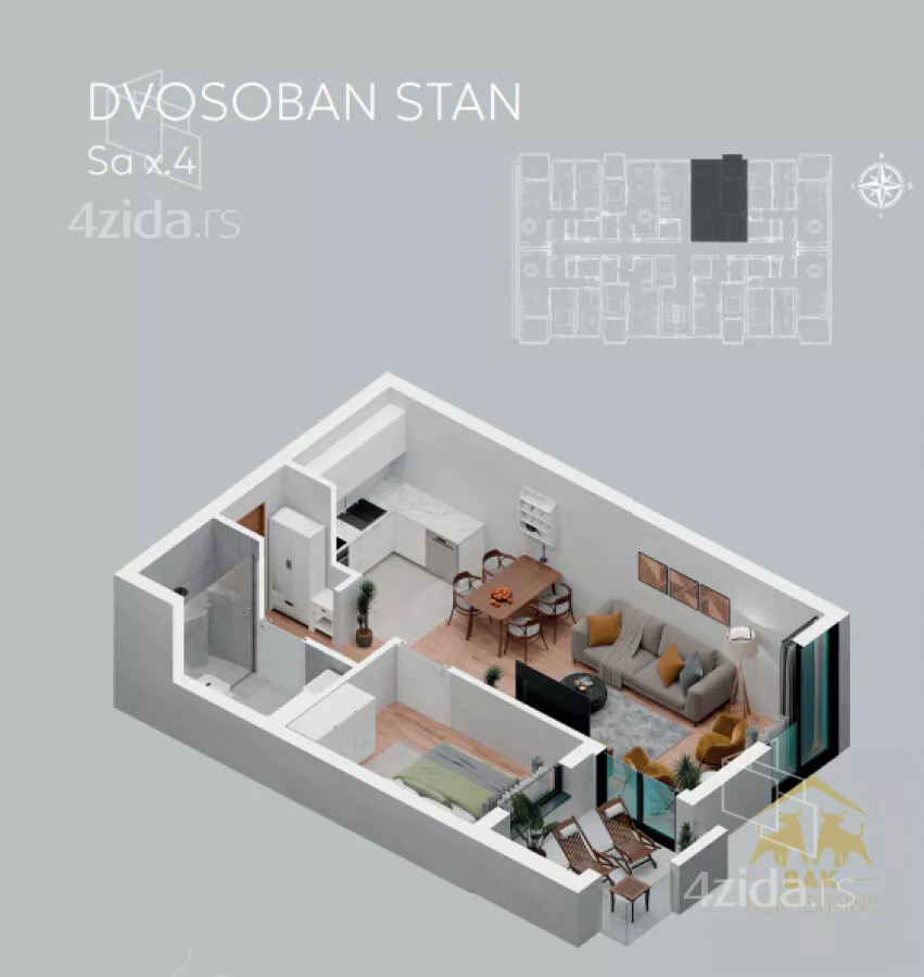 Dvosoban stan | 4zida