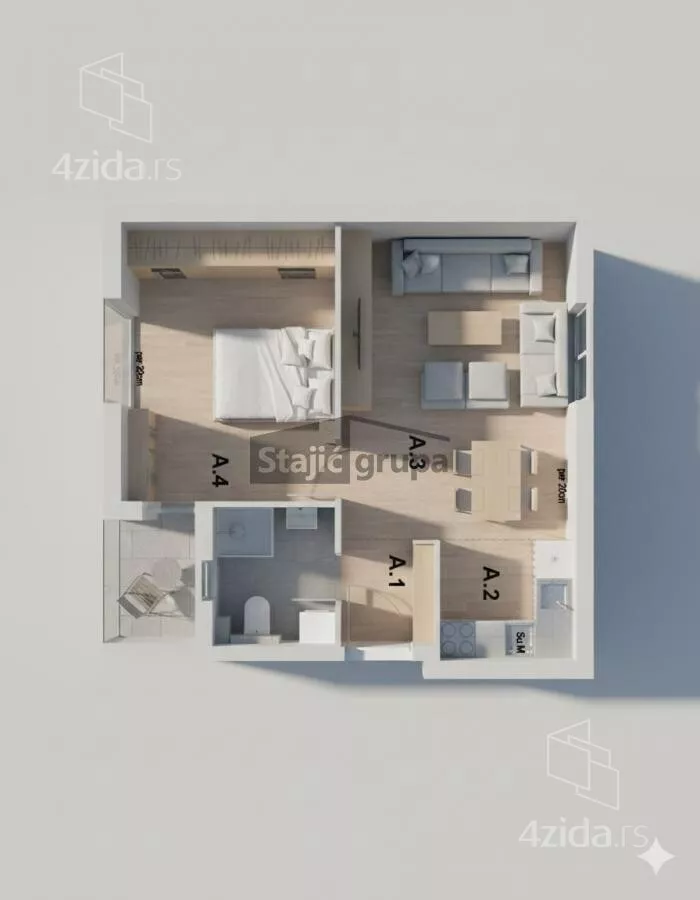 Jednoiposoban stan | 4zida