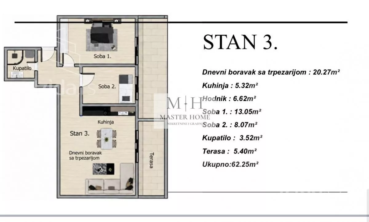 Trosoban stan | 4zida