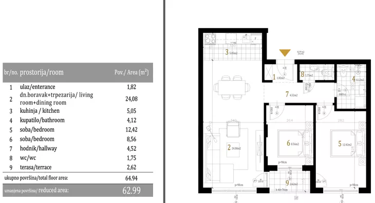 Trosoban stan | 4zida