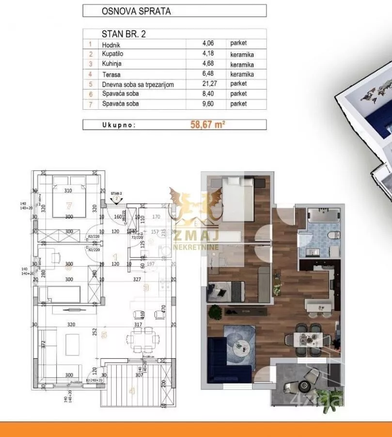 Trosoban stan | 4zida