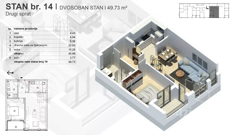 Dvosoban stan | 4zida