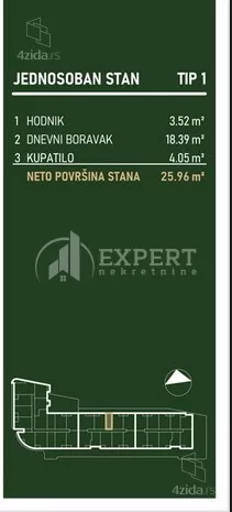 Jednosoban stan | 4zida