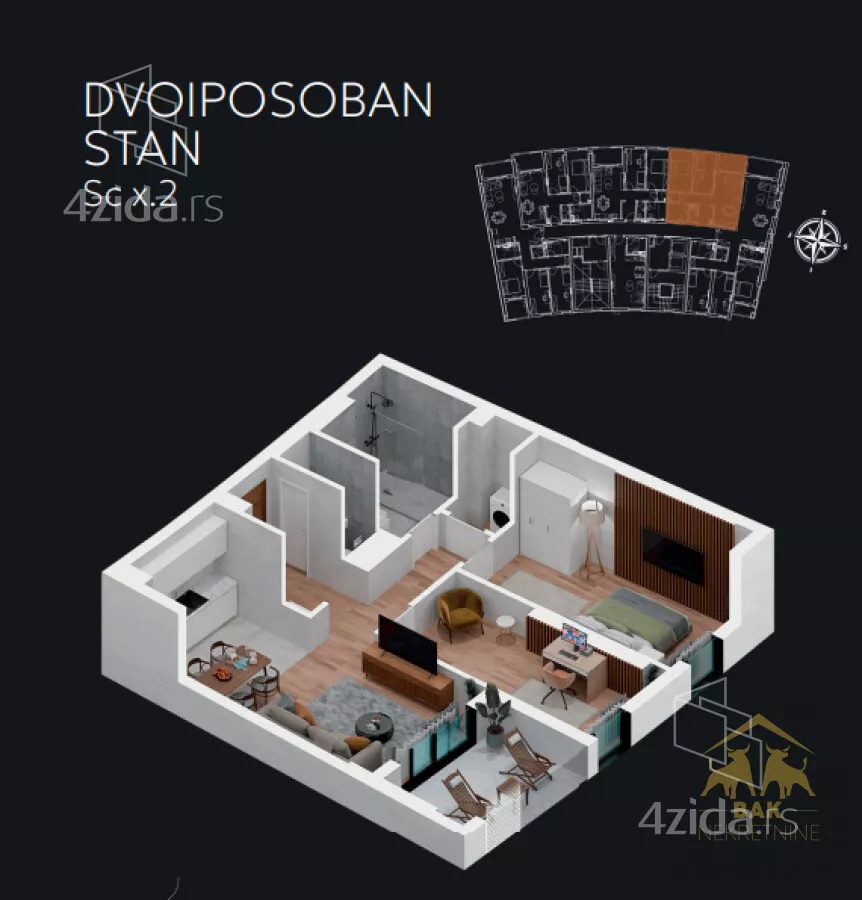 Dvoiposoban stan | 4zida