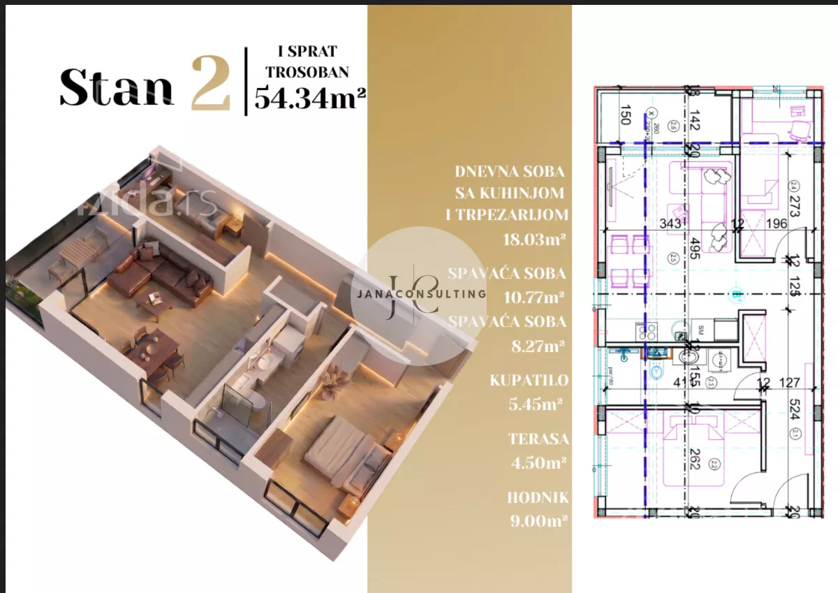 Trosoban stan | 4zida