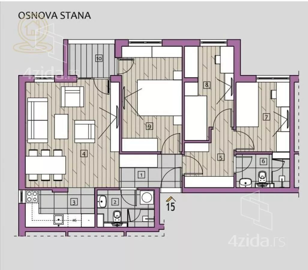 Troiposoban stan | 4zida