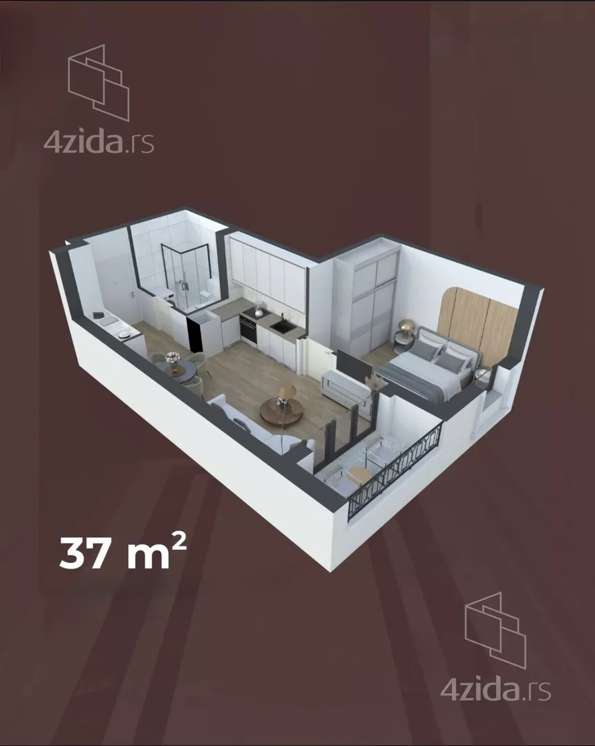 Jednoiposoban stan | 4zida