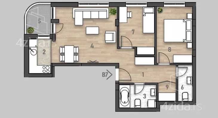 Trosoban stan | 4zida