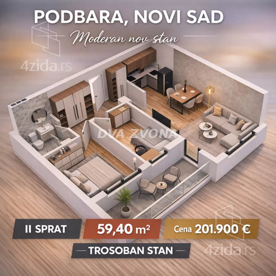 Trosoban stan | 4zida