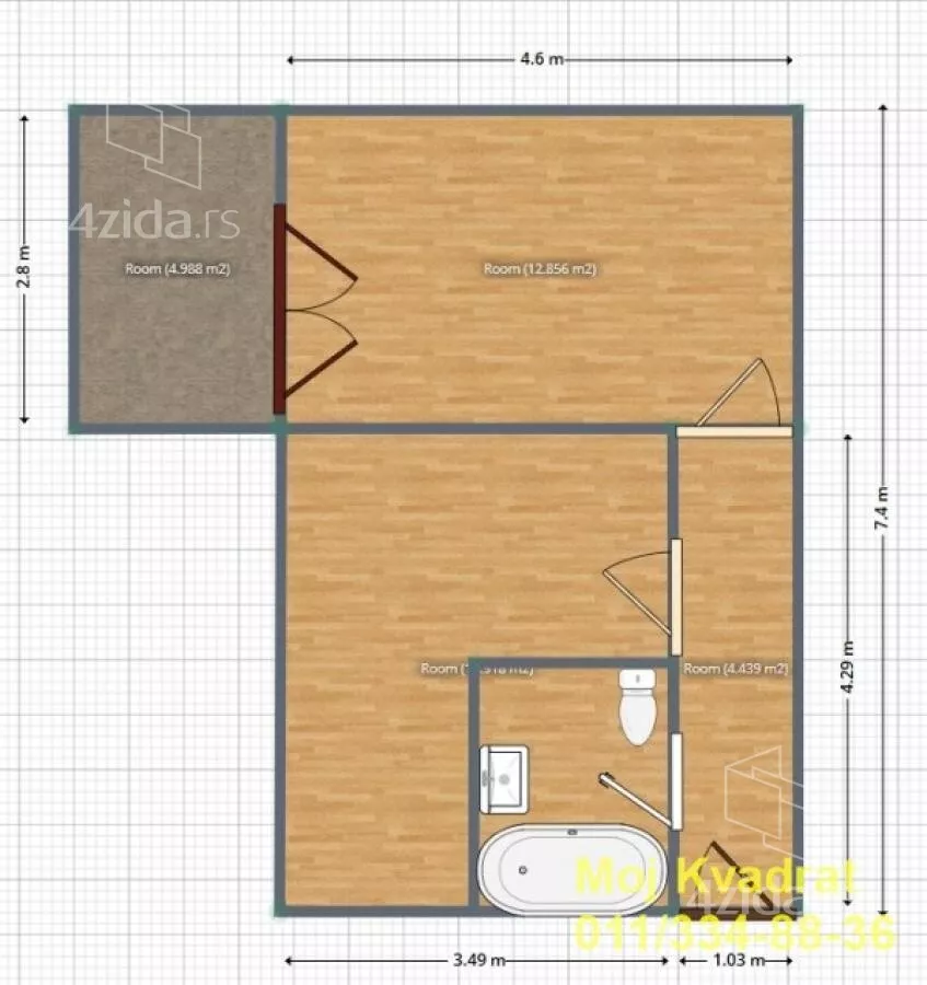 Jednoiposoban stan | 4zida