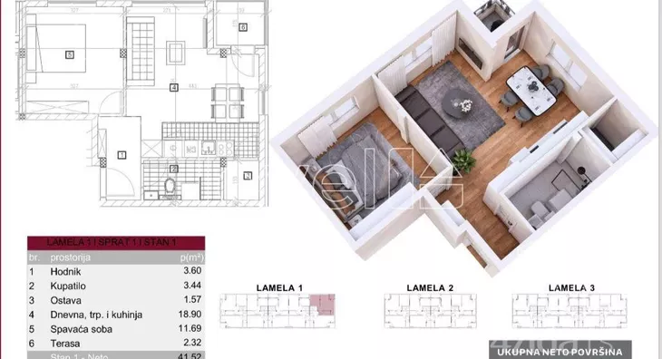 Dvosoban stan | 4zida