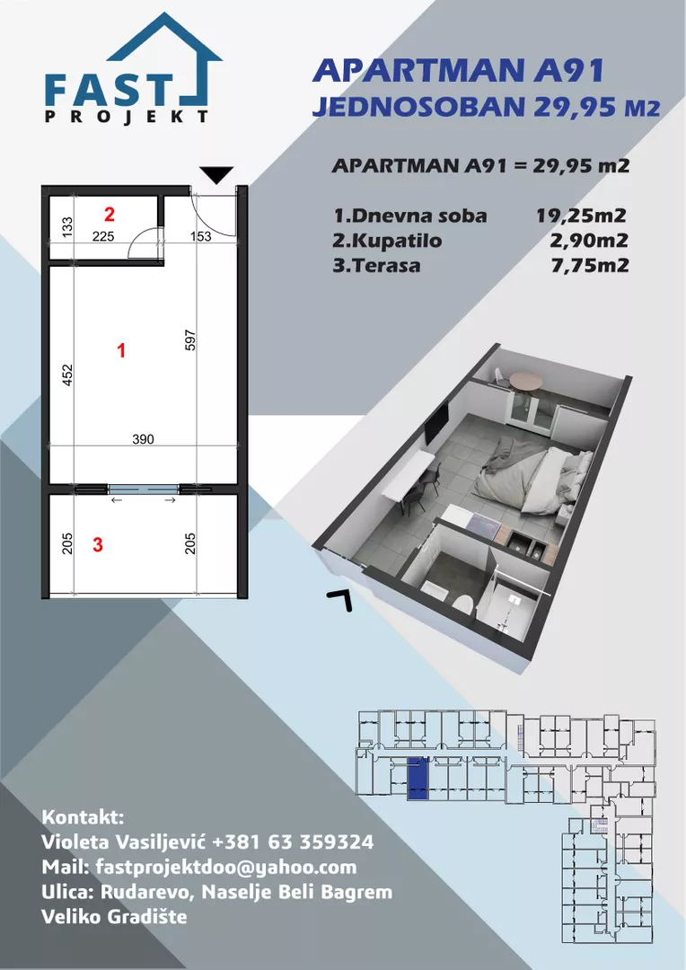 Jednosoban stan | 4zida