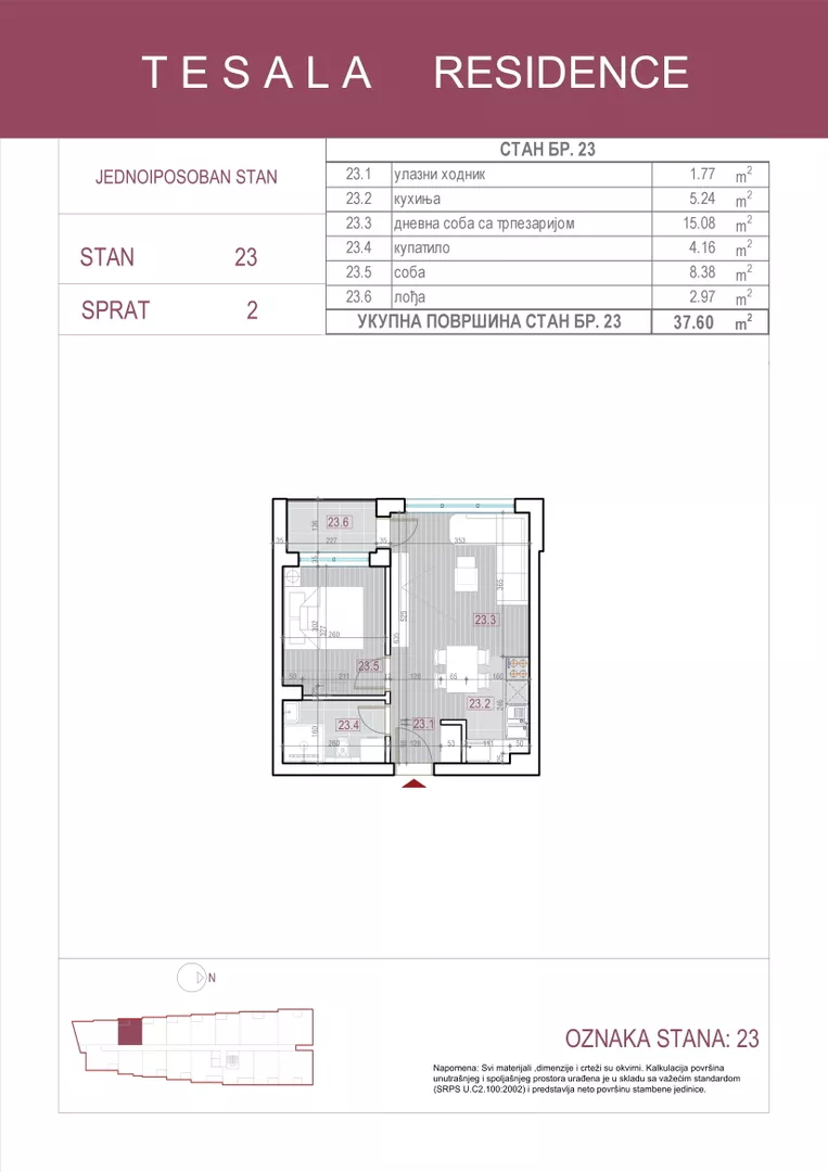 Jednoiposoban stan | 4zida