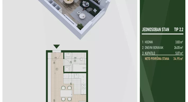 Jednosoban stan | 4zida