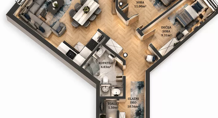 Trosoban stan | 4zida