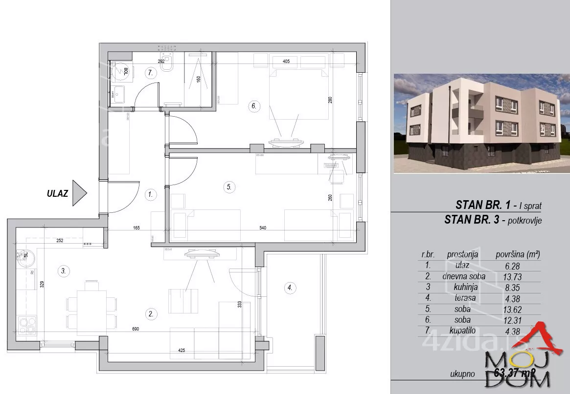Trosoban stan | 4zida