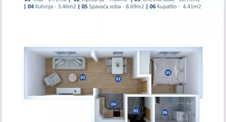 Jednoiposoban stan | 4zida