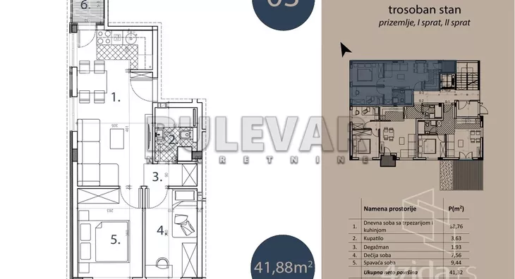 Trosoban stan | 4zida
