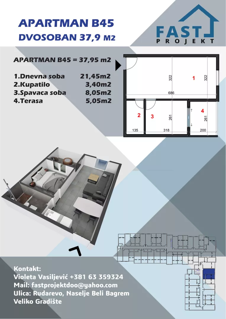 Dvosoban stan | 4zida