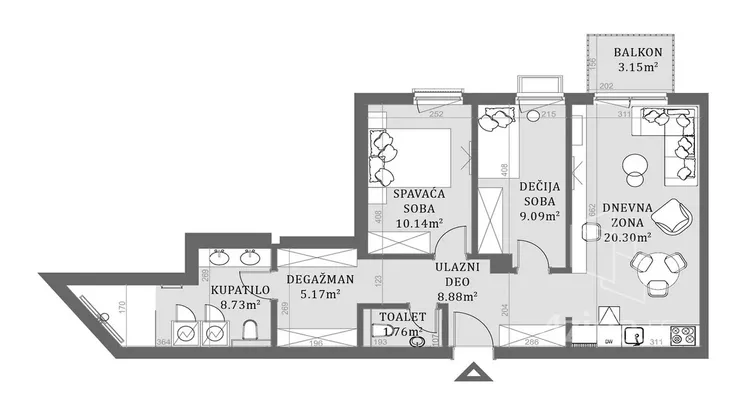 Troiposoban stan | 4zida