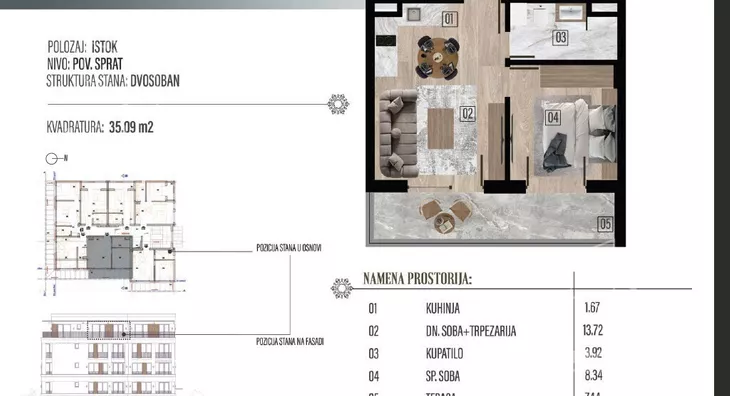 Jednosoban stan | 4zida