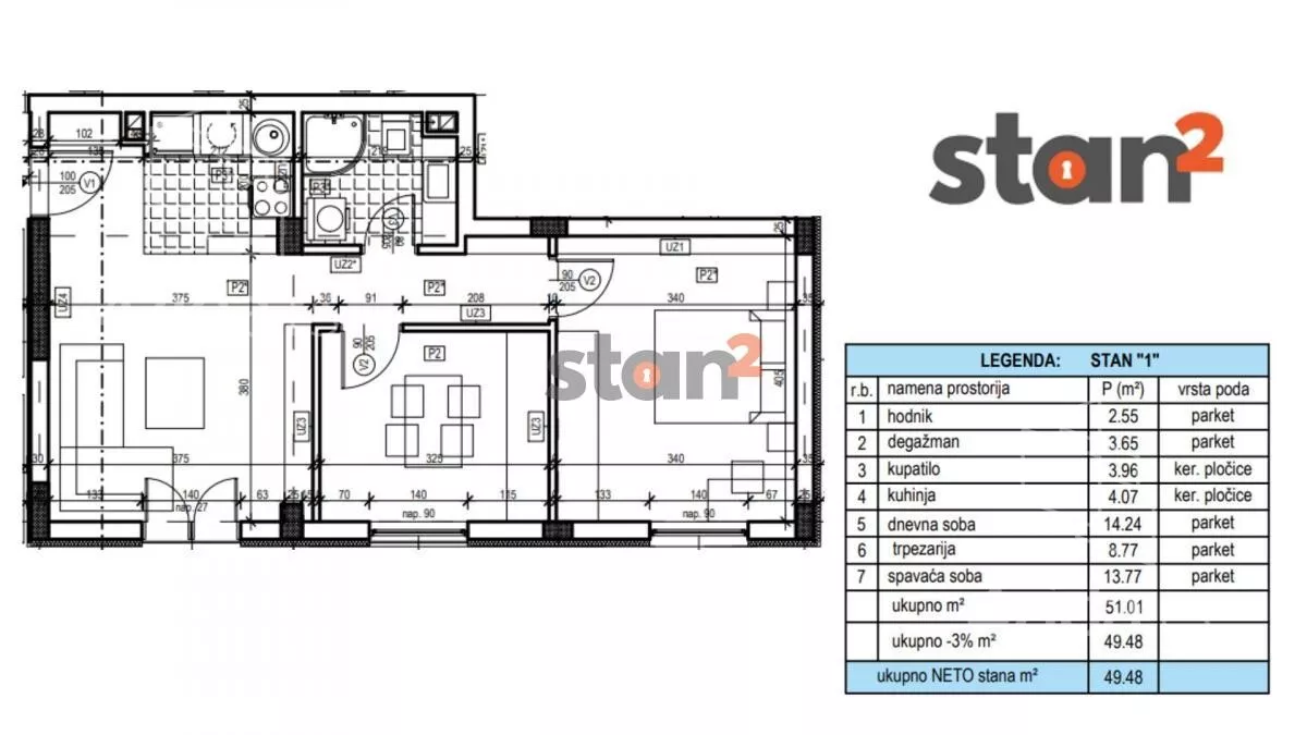 Jednoiposoban stan | 4zida