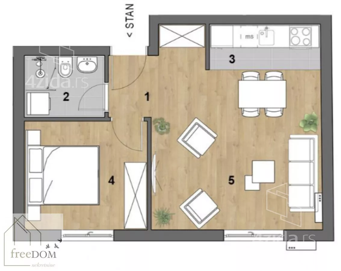 Dvosoban stan | 4zida