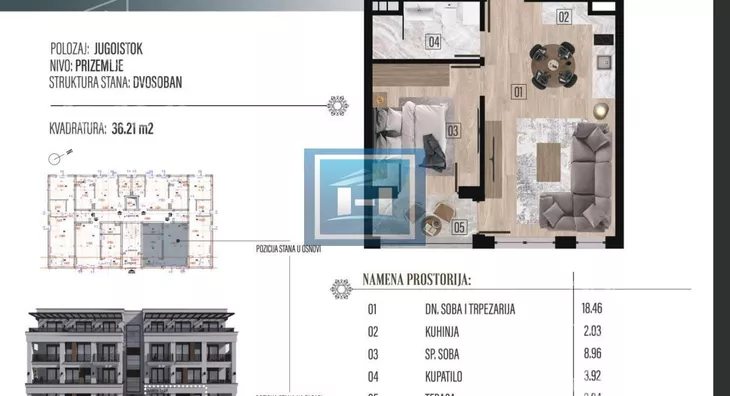 Jednosoban stan | 4zida