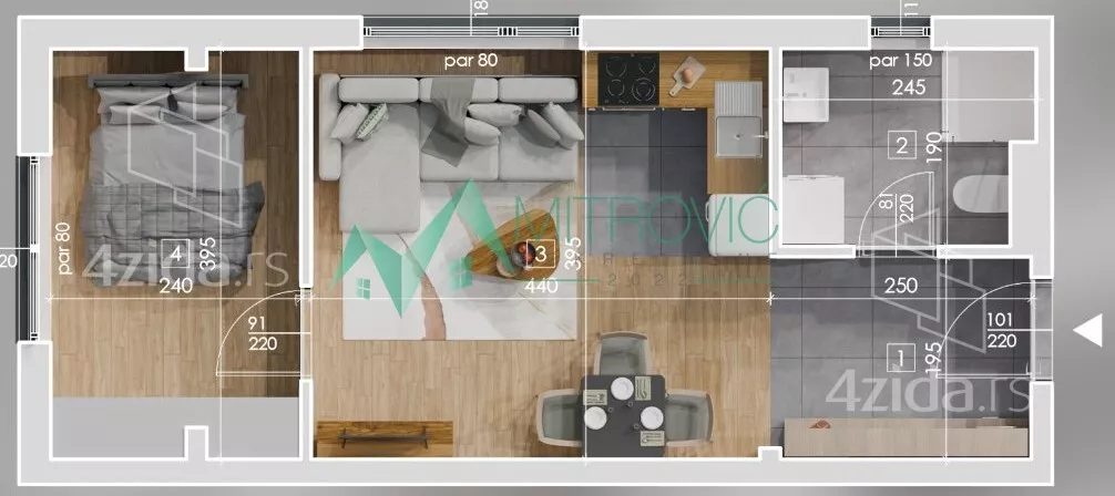 Jednoiposoban stan | 4zida