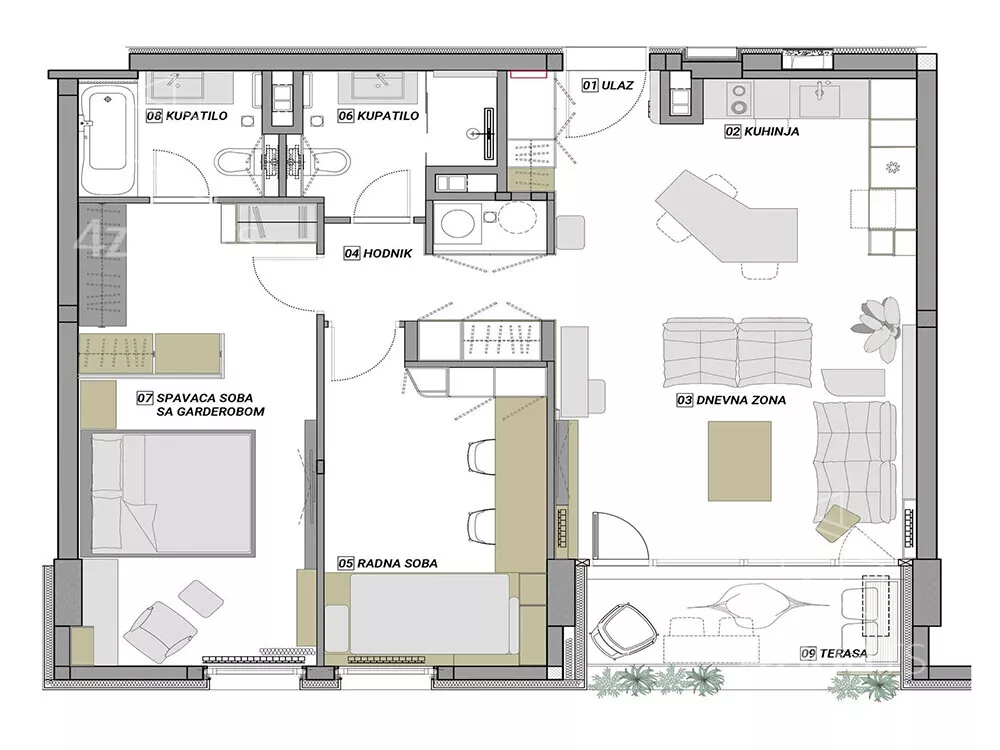 Trosoban stan | 4zida