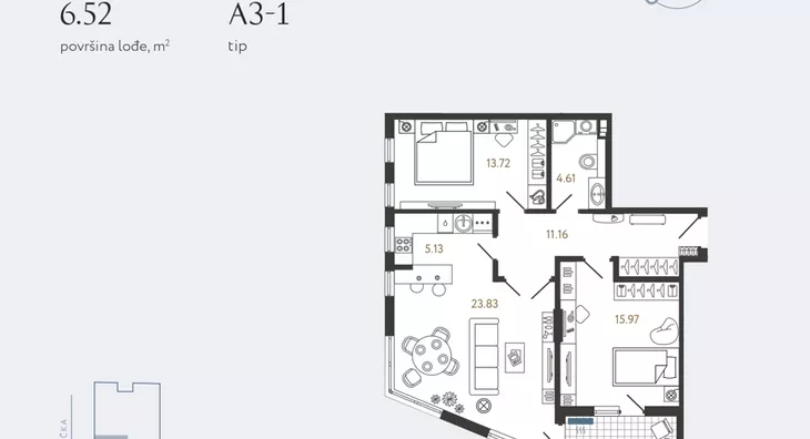 Trosoban stan | 4zida
